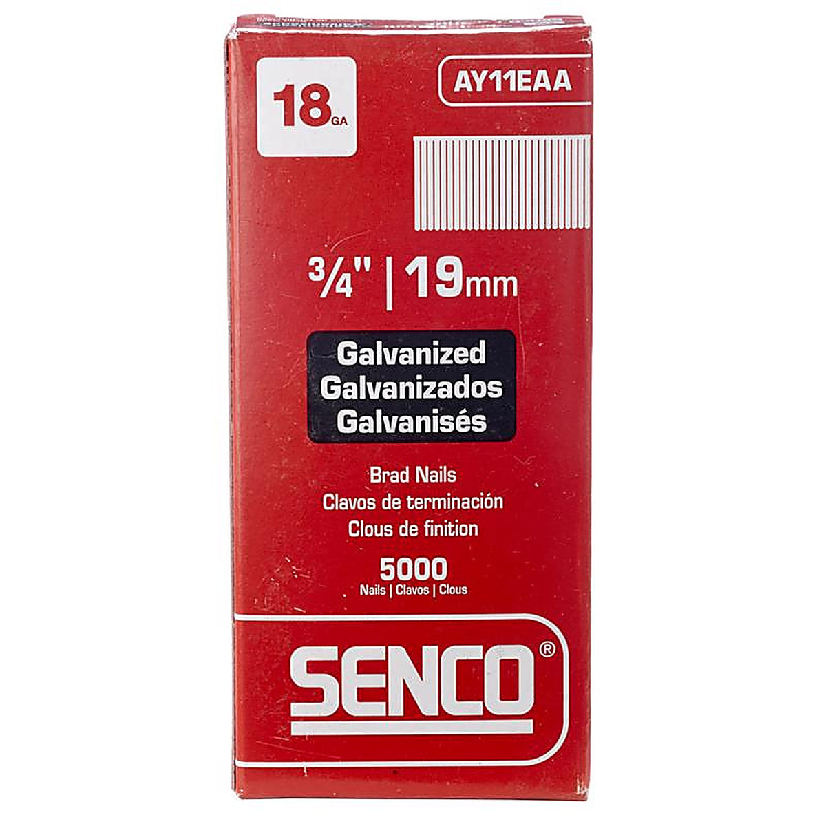 Senco - AY11EAA - 18 Ga. X 3/4 in. L Galvanized Steel Brad Nails 5000 pk