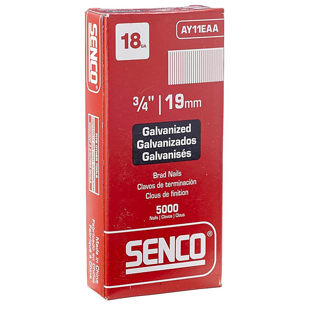 Senco - AY11EAA - 18 Ga. X 3/4 in. L Galvanized Steel Brad Nails 5000 pk