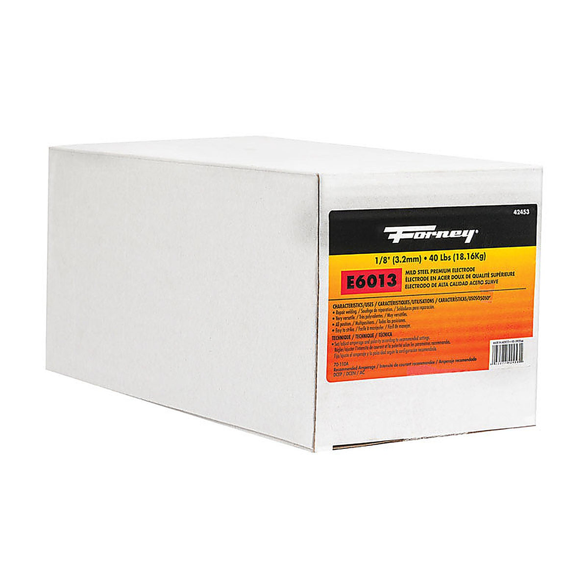 Forney - 42453 - 1/8 in. D X 15 in. L E6013 Mild Steel Welding Electrodes 83000 psi 40 lb