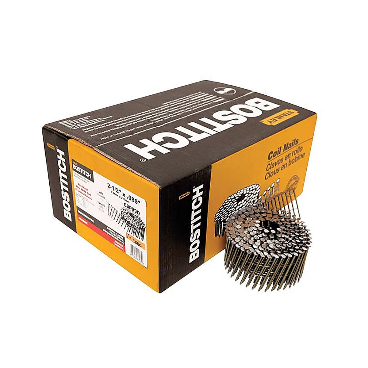 Stanley Bostitch - C8P99D - NAIL AIR COIL 8D BX3600