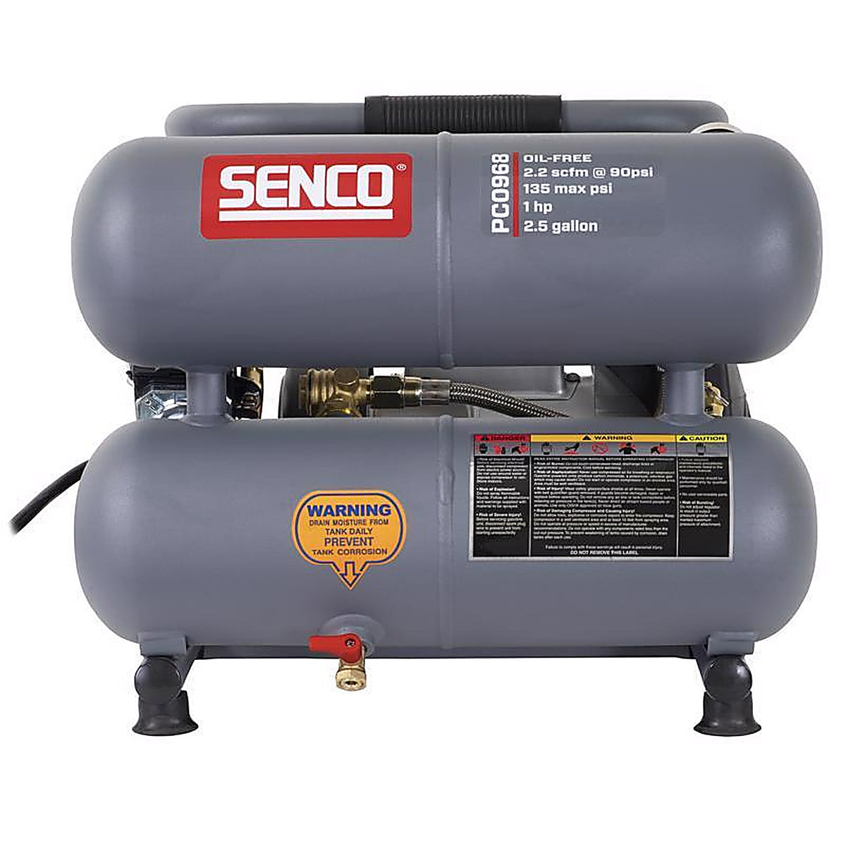 Senco - PC0968 - 2.5 gal Horizontal Portable Air Compressor 135 psi 1.5 HP