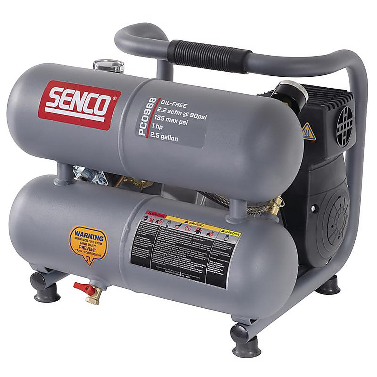 Senco - PC0968 - 2.5 gal Horizontal Portable Air Compressor 135 psi 1.5 HP