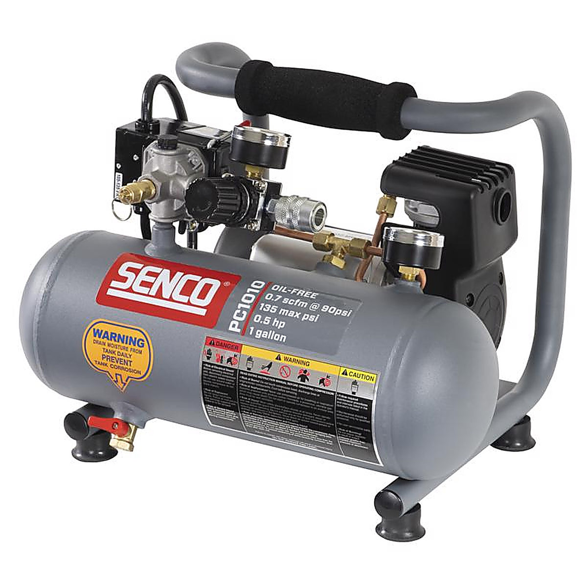 Senco - PC1010 - 1 gal Horizontal Portable Hand-Held Air Compressor 125 psi 1/2 HP