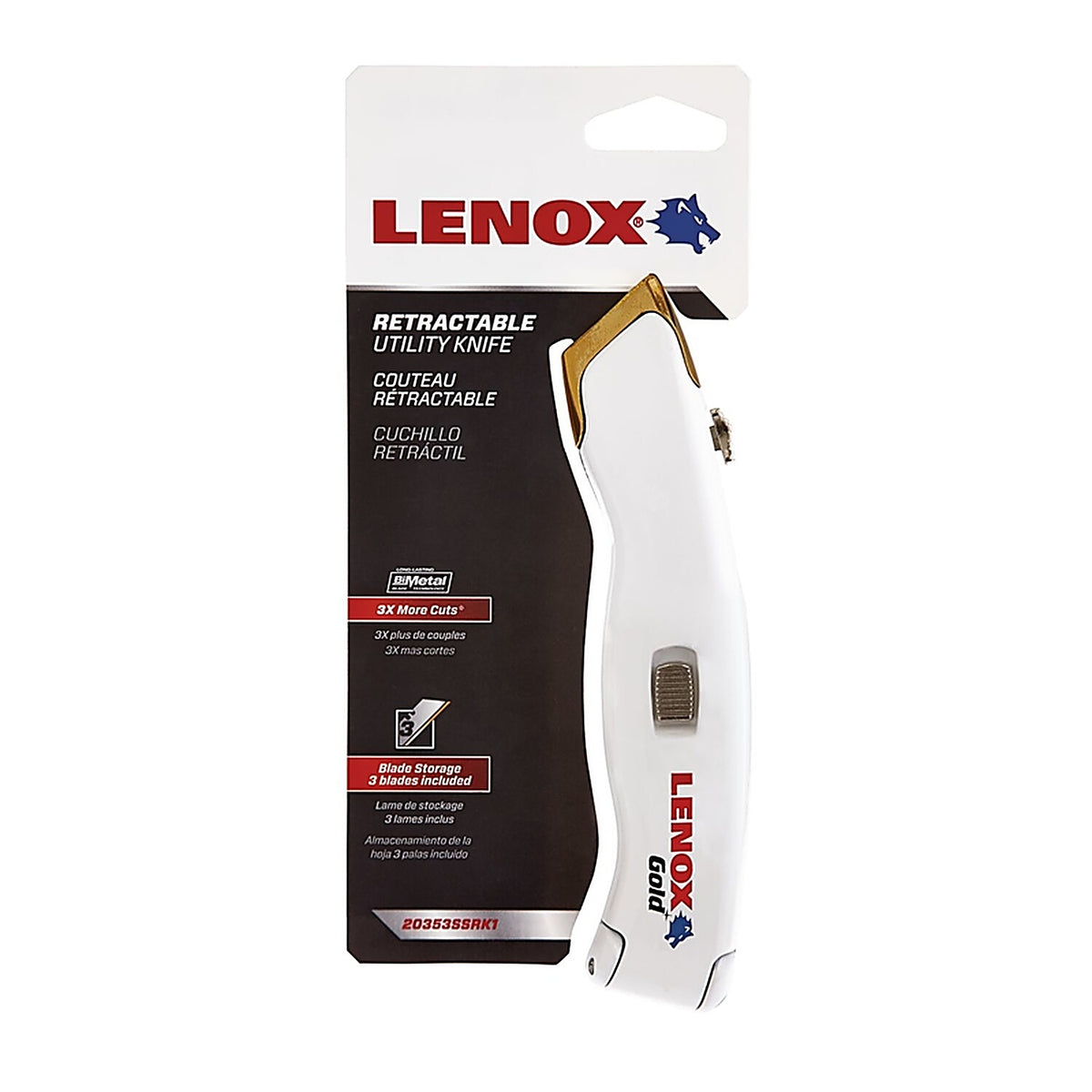 Lenox - 20353SSRK1 - Gold 5-1/4 in. Retractable Utility Knife White 1 pk