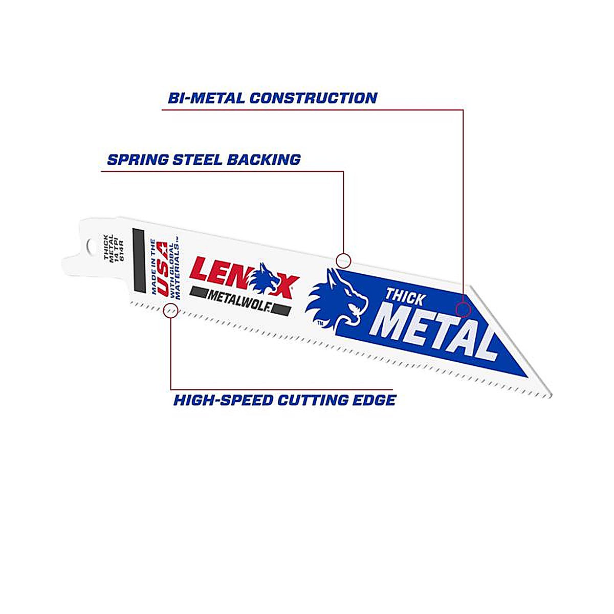 Lenox - 20565S614R - 6 in. Bi-Metal Reciprocating Saw Blade 14 TPI - 1/Pack