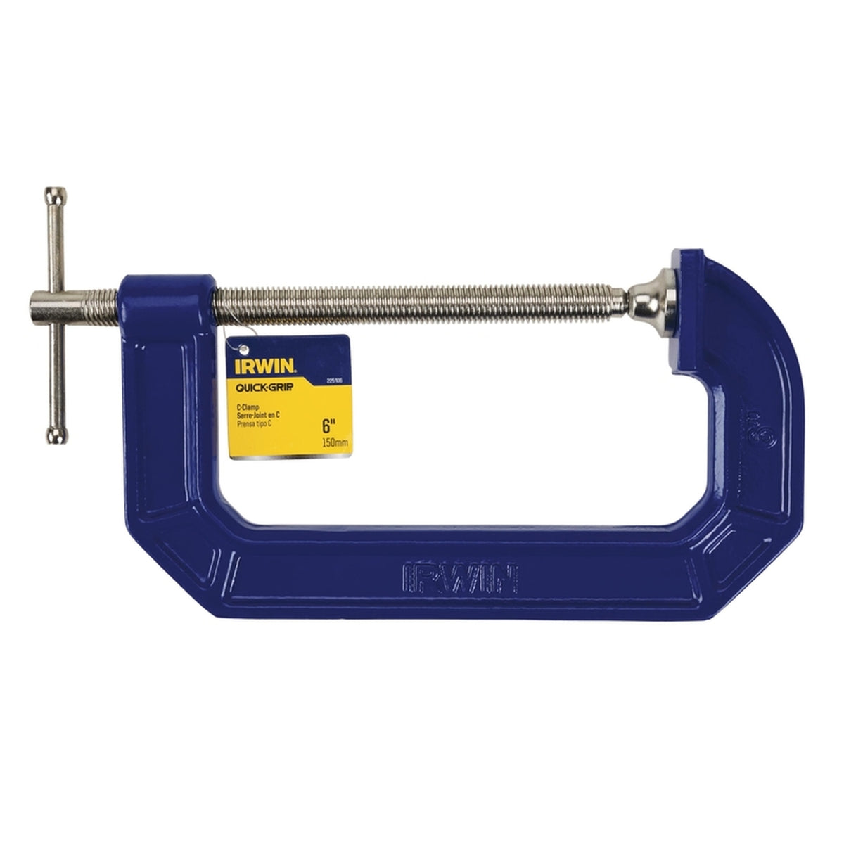 Irwin - 225106 - Quick-Grip 6 in. x 3-1/2 in. D Adjustable C-Clamp 900 lb. 1/pc.