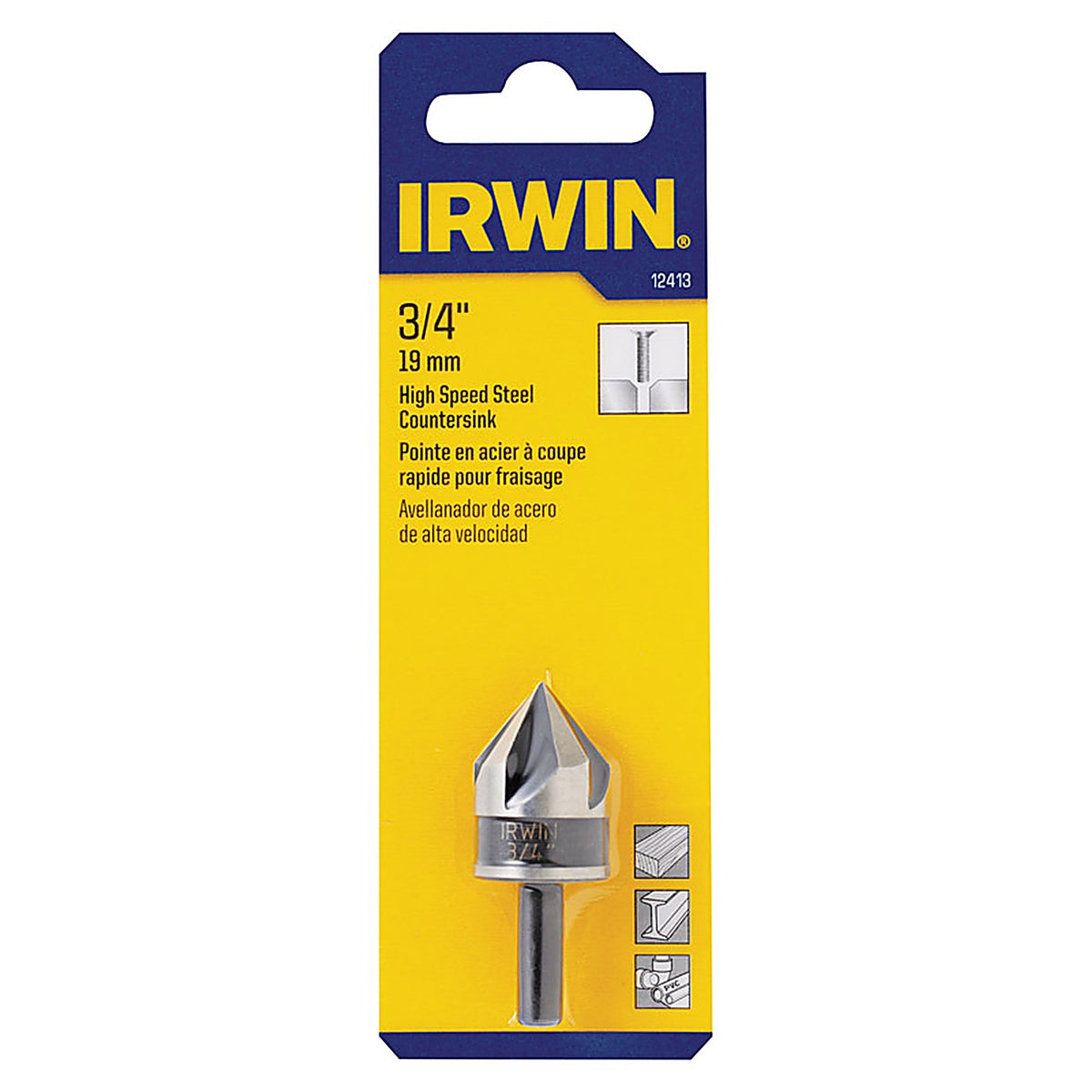 Irwin - 12413 - 3/4 in. D High Speed Steel Countersink 1 pc