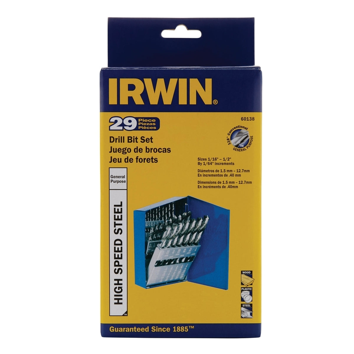 Irwin - 60138 - High Speed Steel Drill Bit Set Straight Shank 29 pc