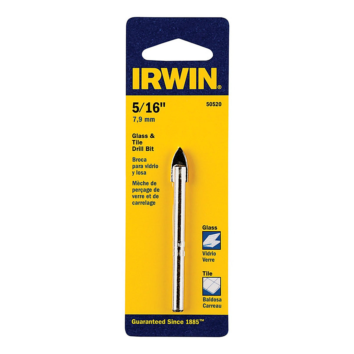 Irwin - 50520 - 5/16 in. S X 4 in. L Carbide Tipped Glass And Tile Drill Bit 1 pc