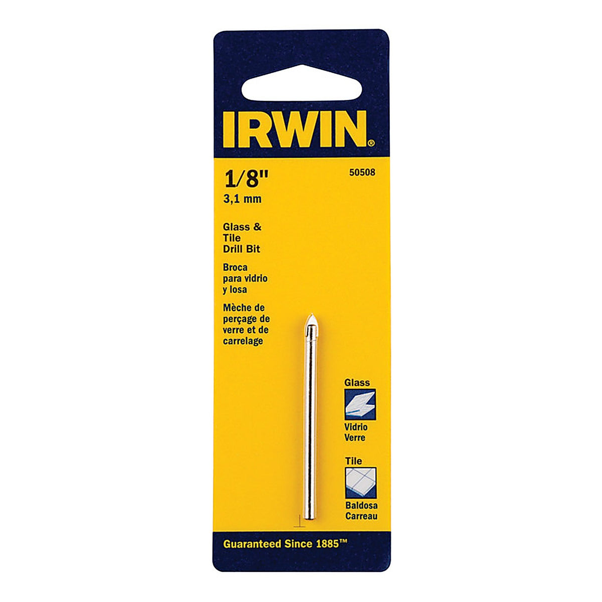 Irwin - 50508 - 1/8 in. S X 2.25 in. L Carbide Tipped Glass And Tile Drill Bit 1 pc