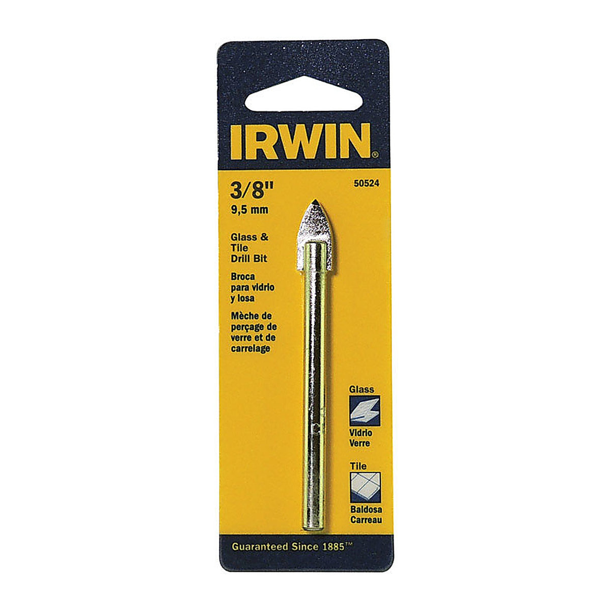 Irwin - 50524 - 3/8 in. S X 4 in. L Carbide Tipped Glass And Tile Drill Bit 1 pc