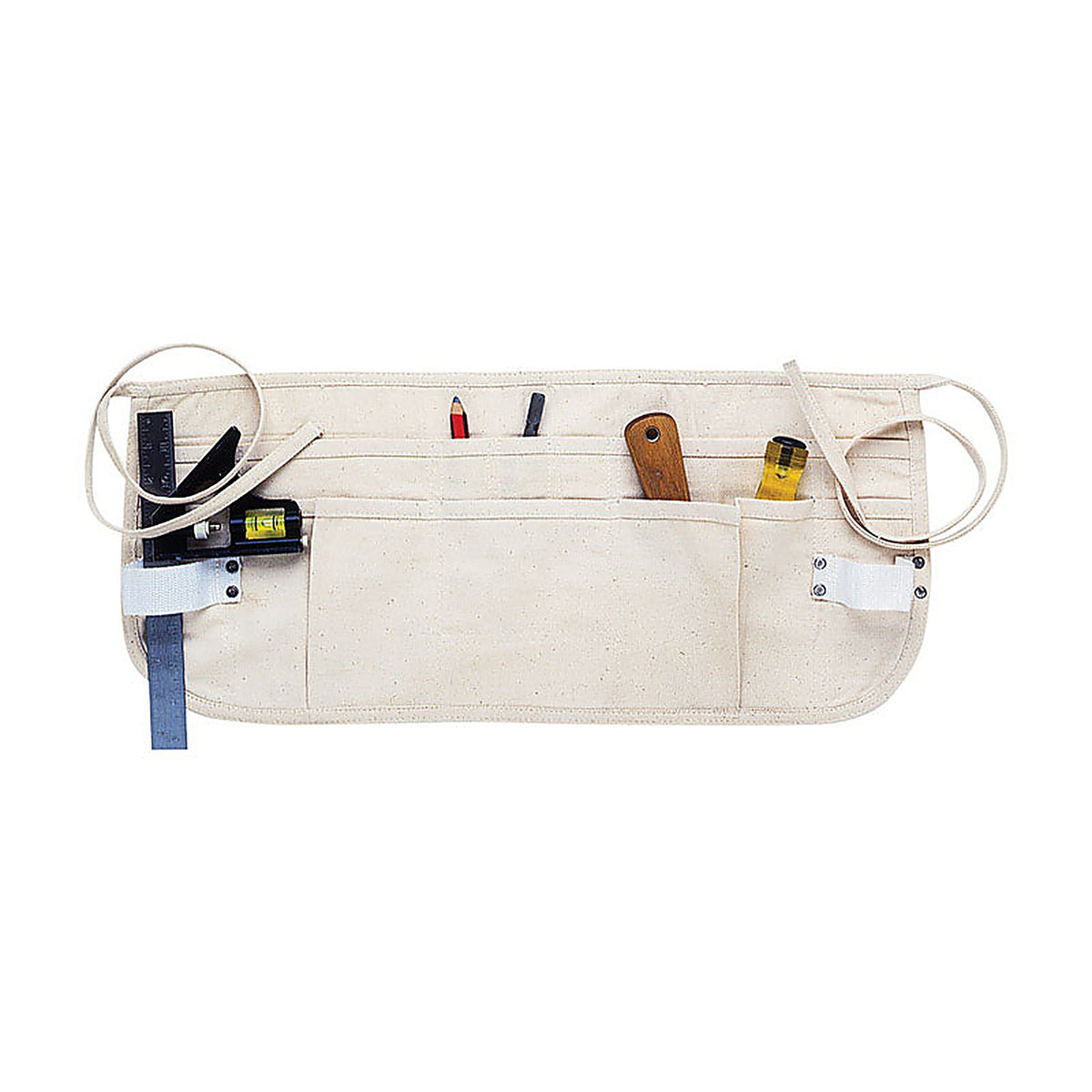 CLC - C14 - Heavy Duty 12 pocket Canvas Waist Apron White 1 pk