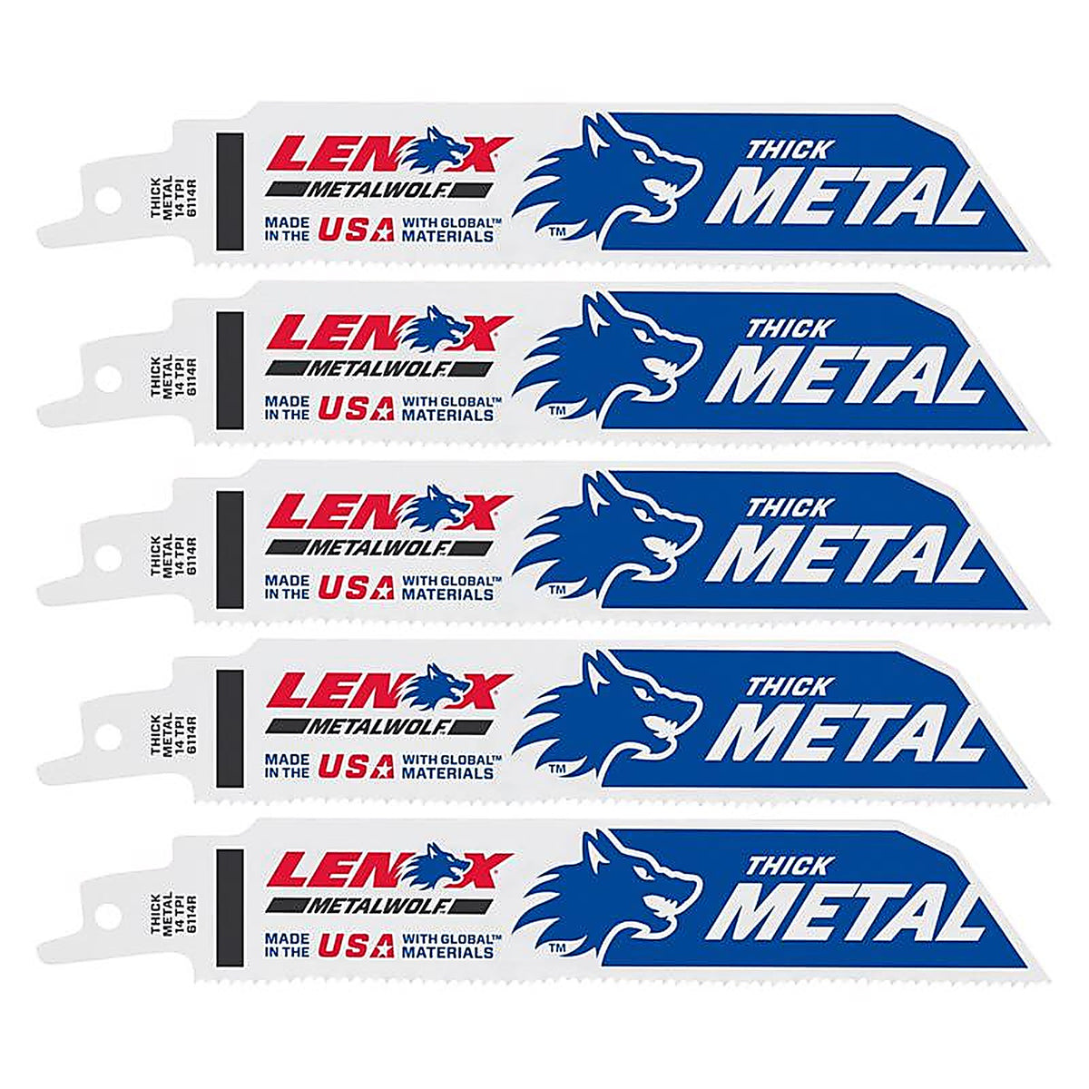 Lenox - 201726114R - METALWOLF 6 in. Bi-Metal Wave Edge Reciprocating Saw Blade 14 TPI 5 pk
