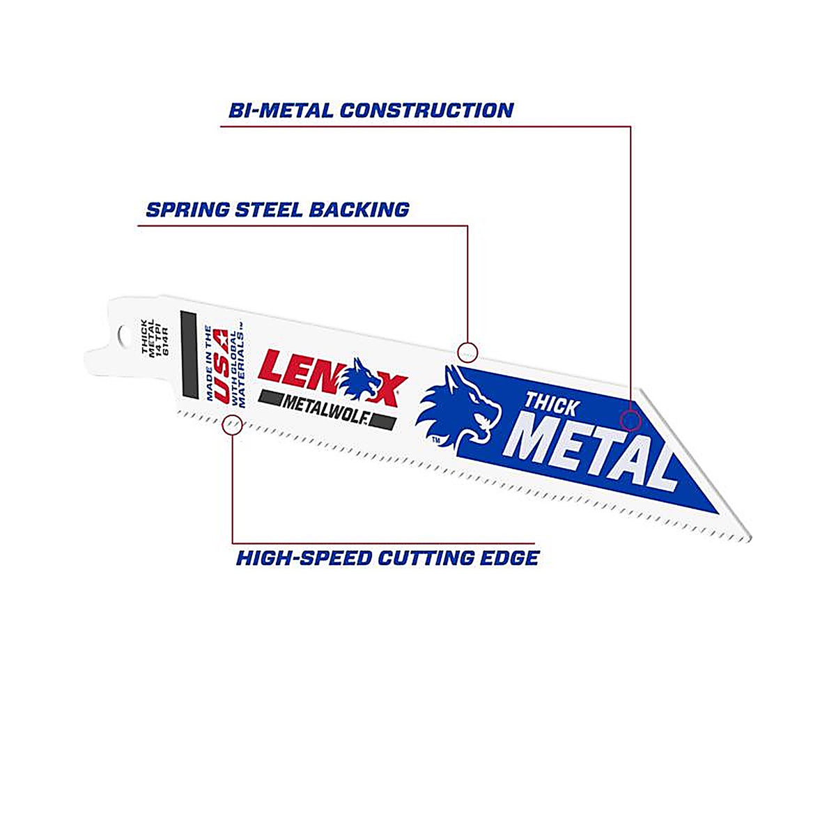 Lenox - 20494B614R - METALWOLF 6 in. Bi-Metal WAVE EDGE Reciprocating Saw Blade 14 TPI 25 pk