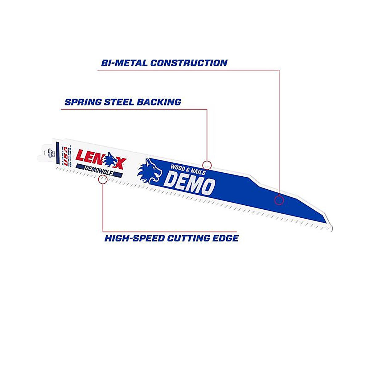 Lenox - 20485B106R - DEMOWOLF 12 in. Bi-Metal Reciprocating Saw Blade 6 TPI 25 pk