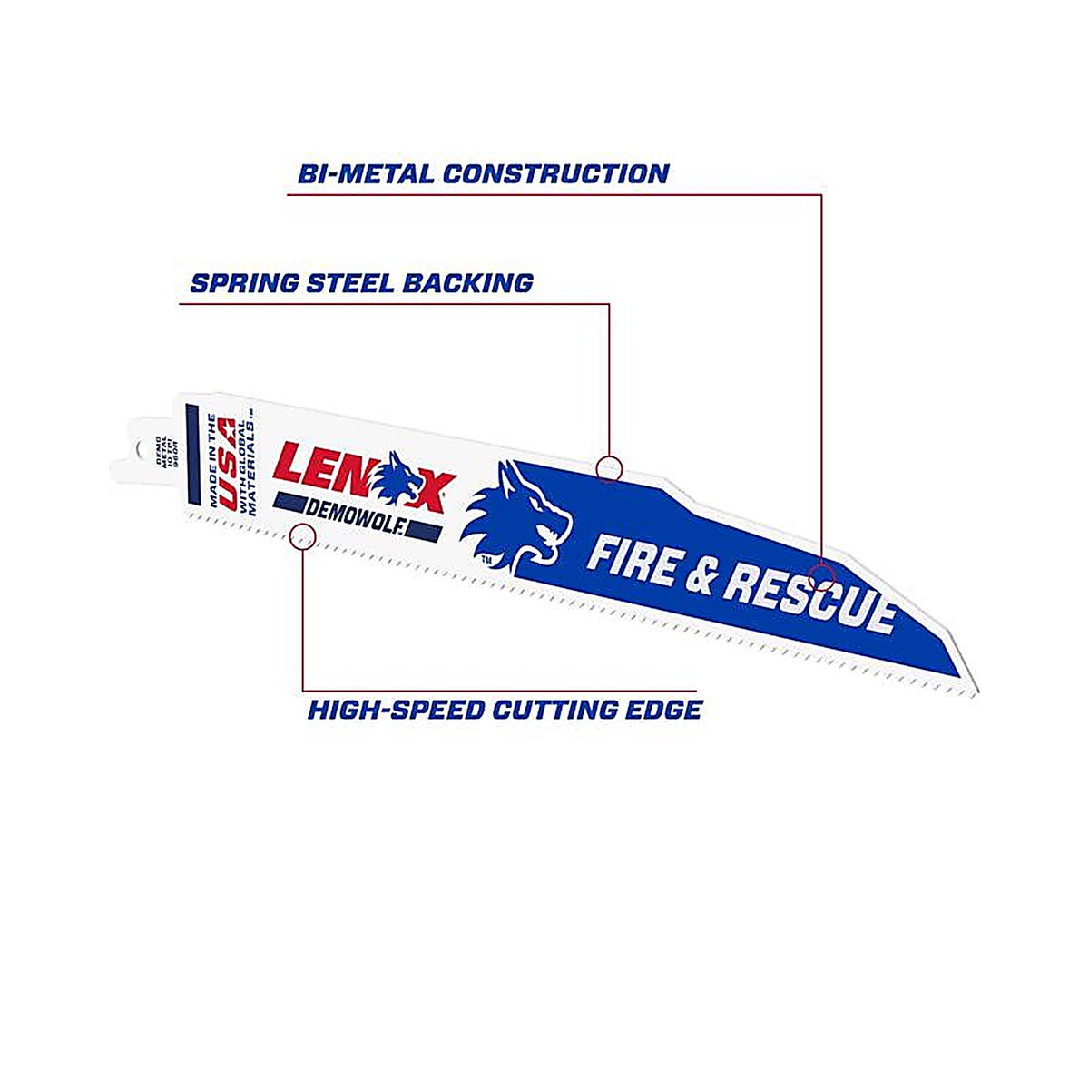 Lenox - 20524B960R - DEMOWOLF 9 in. Bi-Metal Reciprocating Saw Blade 10 TPI 25 pk