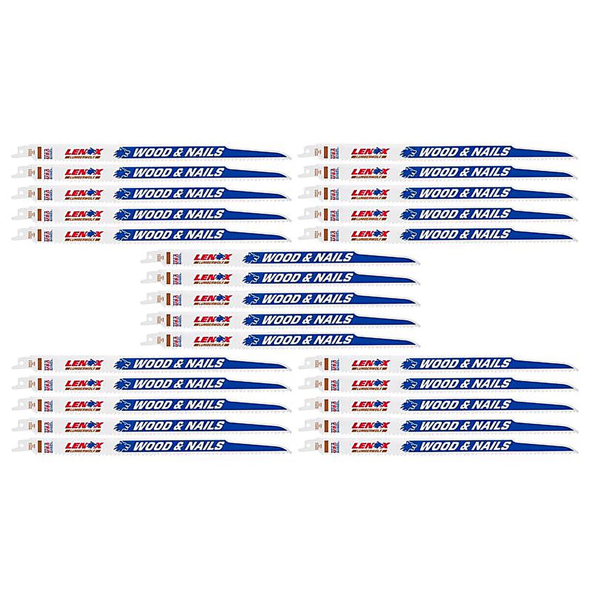 Lenox - 20495B156R - LUMBERWOLF 12 in. Bi-Metal Reciprocating Saw Blade 6 TPI 25 pk