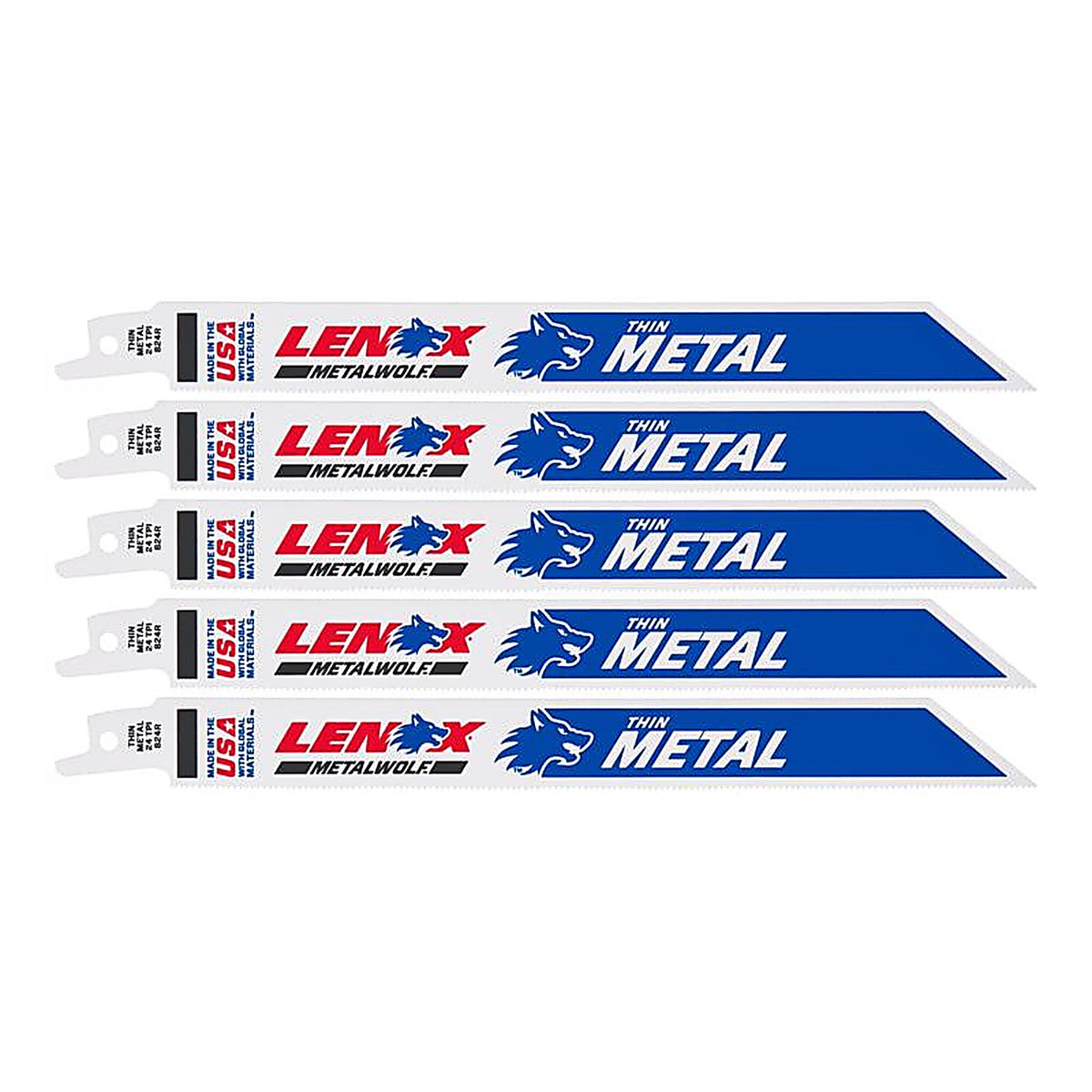 Lenox - 20579824R - METALWOLF 8 in. Bi-Metal WAVE EDGE Reciprocating Saw Blade 24 TPI 5 pk