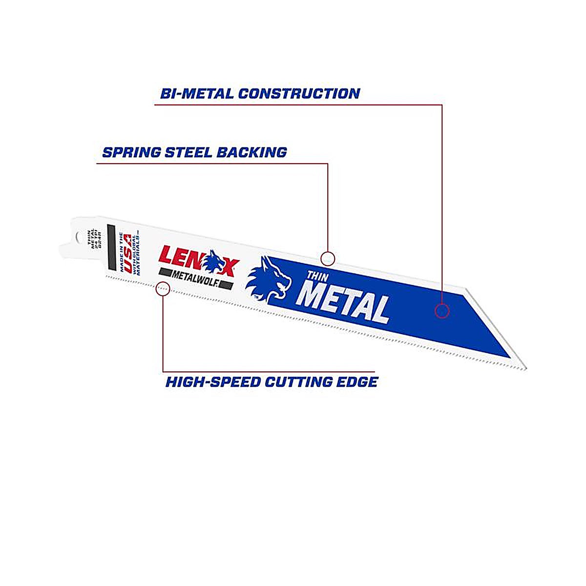Lenox - 20579824R - METALWOLF 8 in. Bi-Metal WAVE EDGE Reciprocating Saw Blade 24 TPI 5 pk