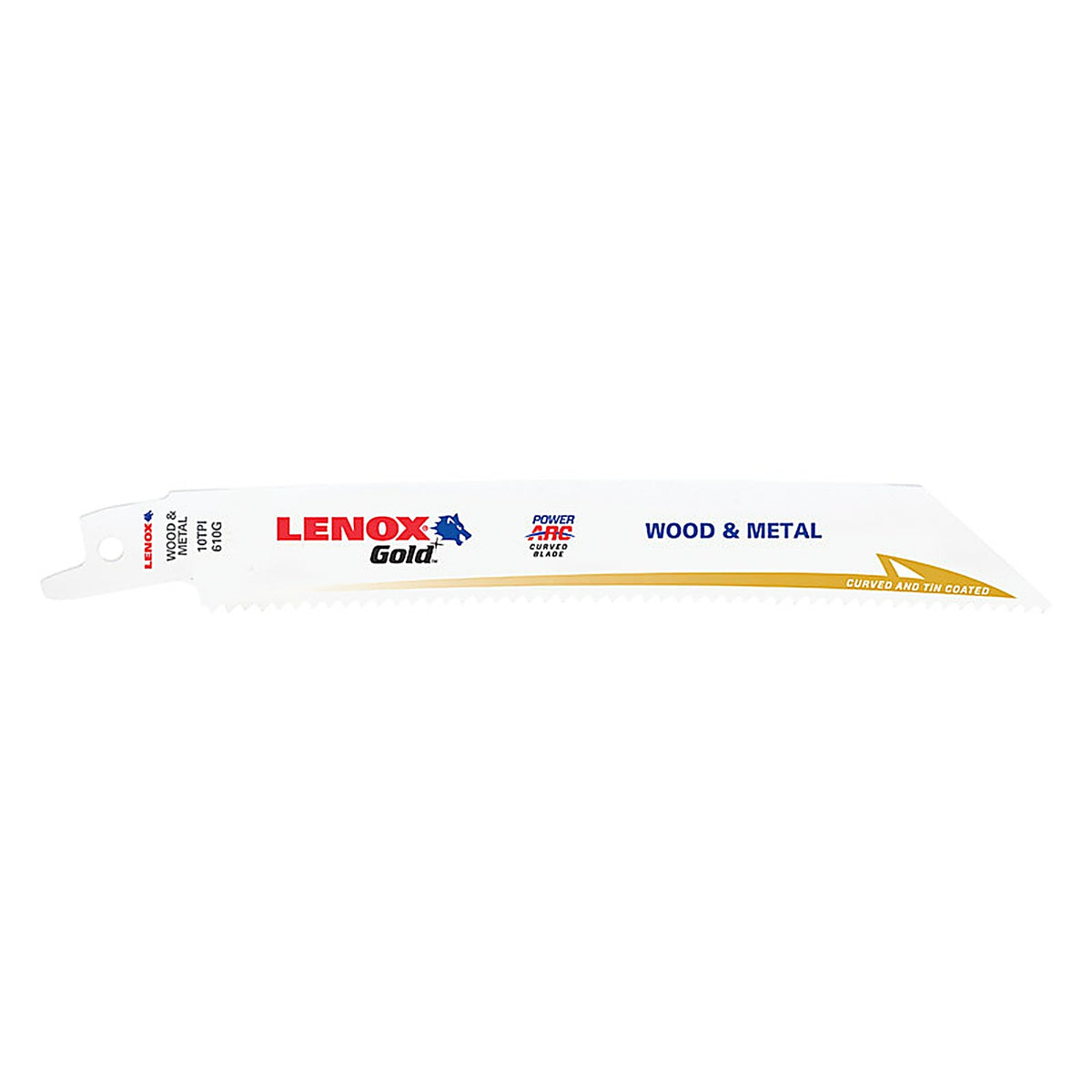 Lenox - 21064610GR - Gold 6 in. Bi-Metal Reciprocating Saw Blade 10 TPI 5 pk