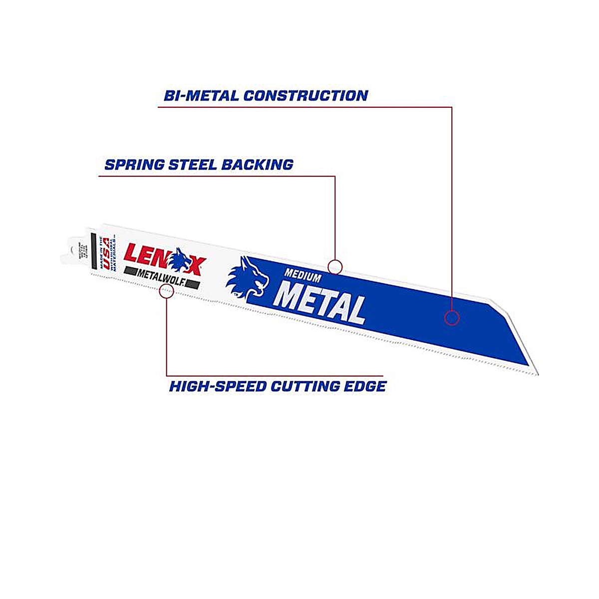 Lenox - 2019012118R - Lazer 12 in. Bi-Metal Straight Reciprocating Saw Blade 18 TPI 5 pk
