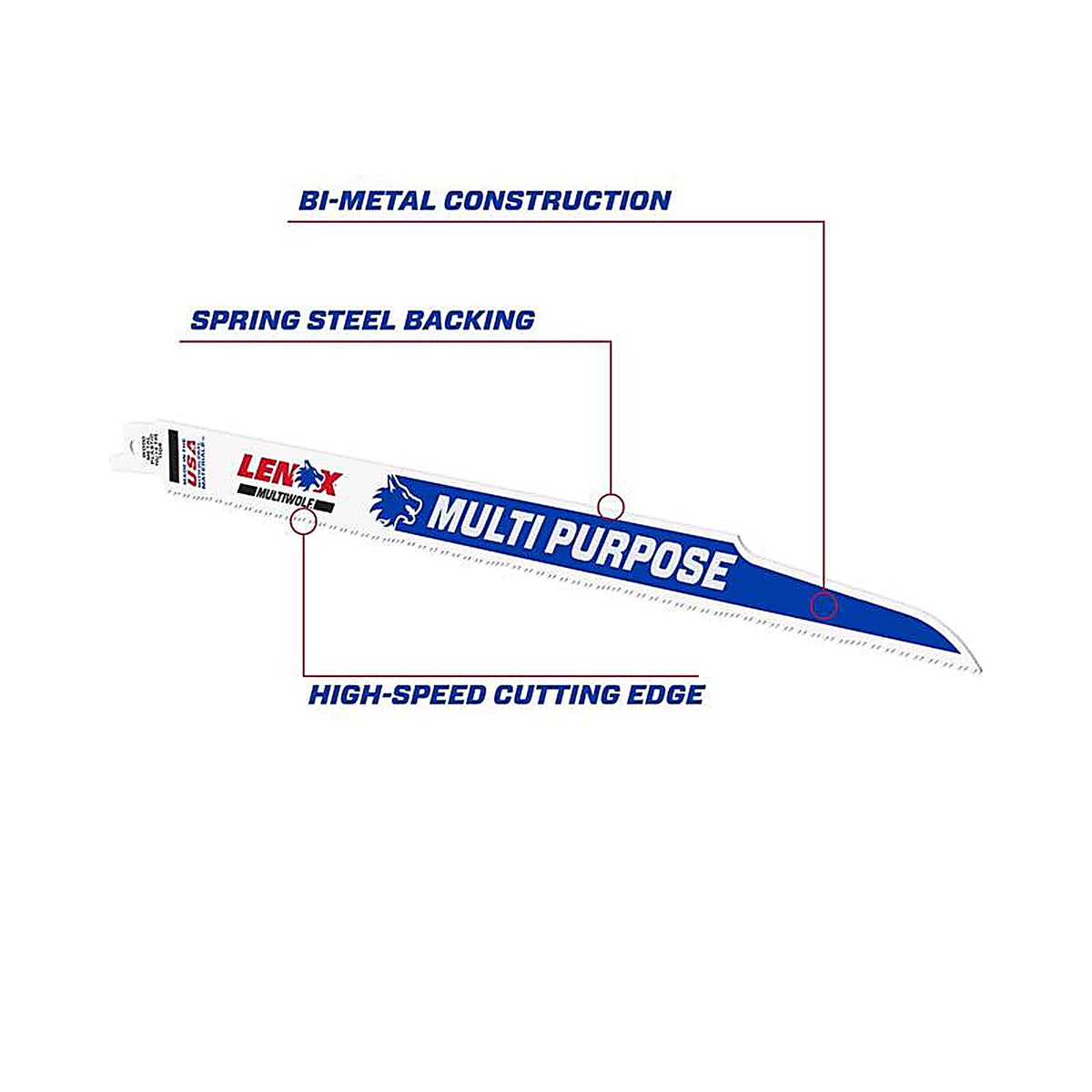 Lenox - 20491B110R - MULTIWOLF 12 in. Bi-Metal WAVE EDGE Reciprocating Saw Blade 10/14 TPI 25 pk