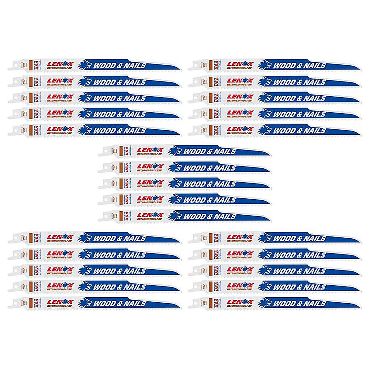 Lenox - 20558B956R - LUMBERWOLF 9 in. Bi-Metal Reciprocating Saw Blade 6 TPI 25 pk