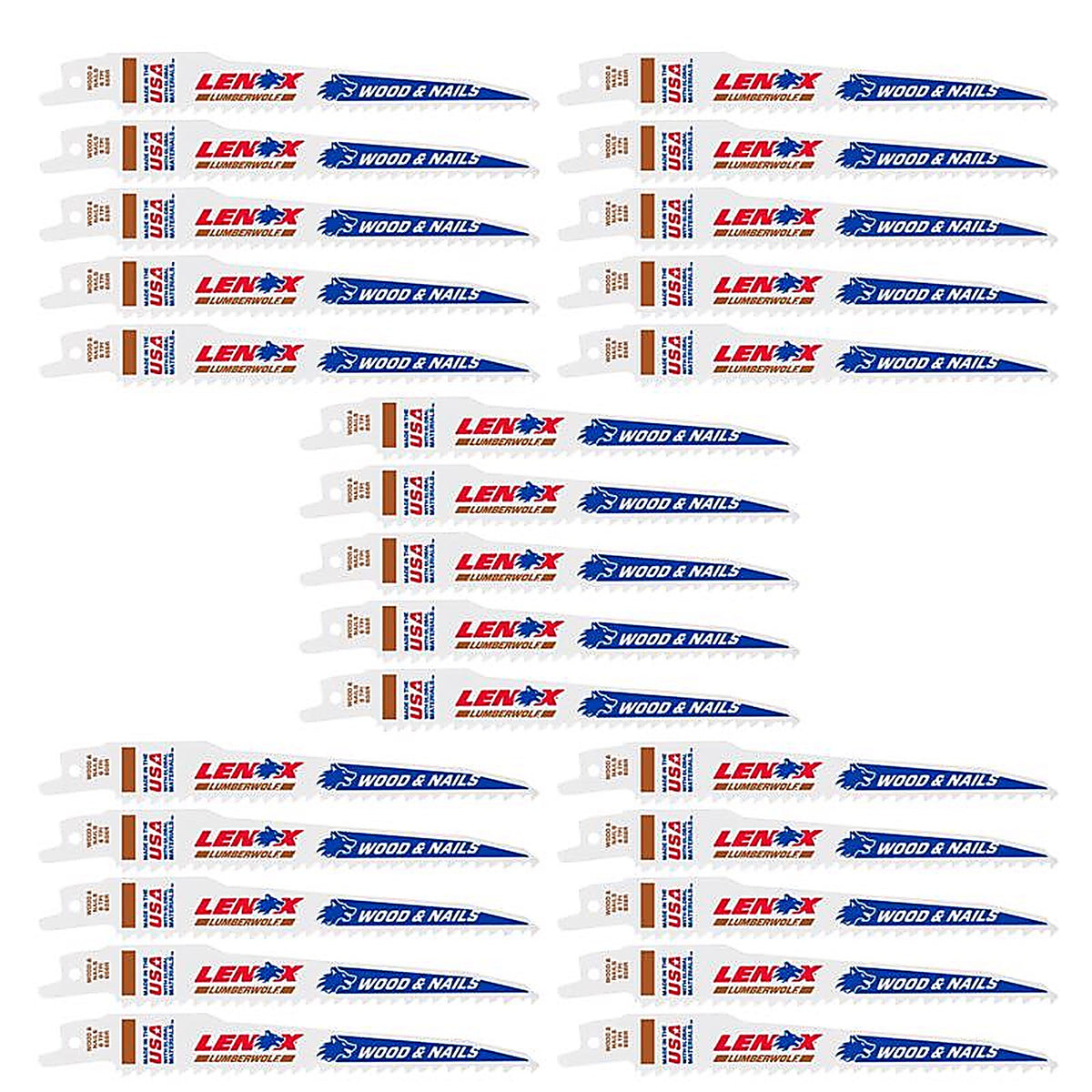 Lenox - 20530B656R - LUMBERWOLF 6 in. Bi-Metal Reciprocating Saw Blade 6 TPI 25 pk