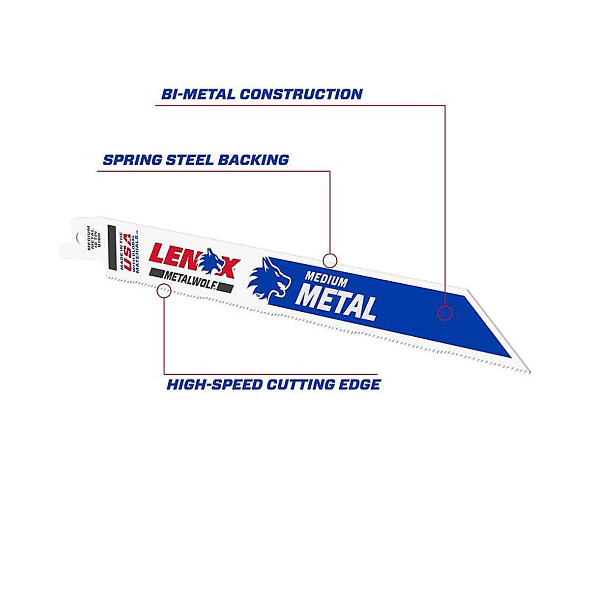 Lenox - 20487B818R - METALWOLF 8 in. Bi-Metal WAVE EDGE Reciprocating Saw Blade 18 TPI 25 pk