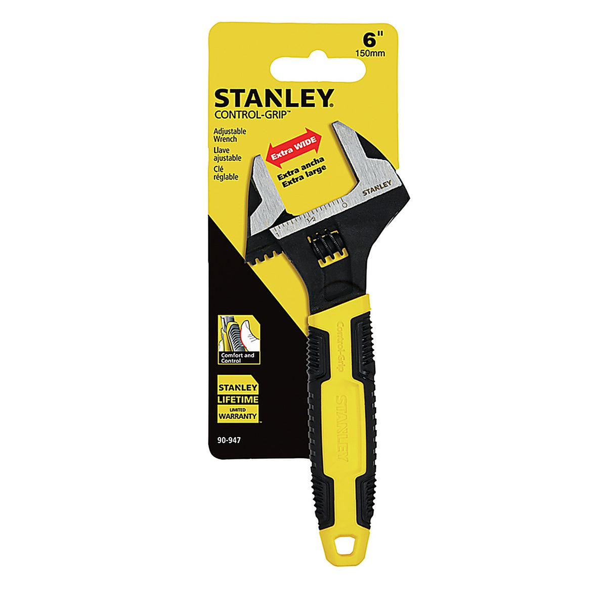 Stanley - 90-947 - Metric and SAE Adjustable Wrench 7 in. L 1 pc