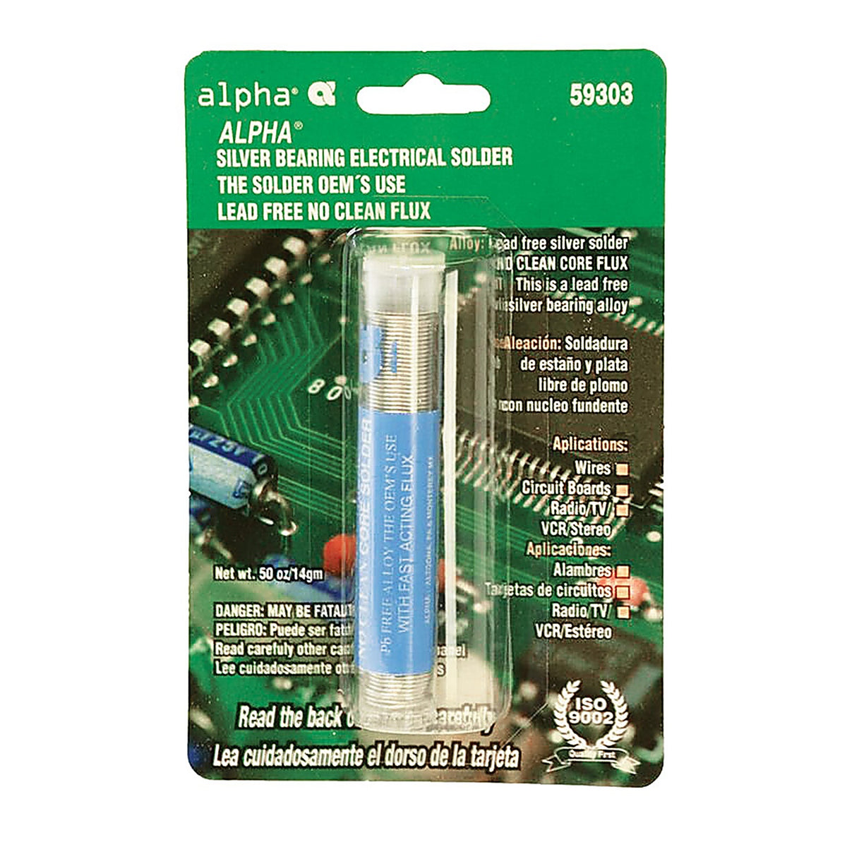 Alpha - AM59303 - Lead-Free Flux Core Solder Silver Bearing 1 pc