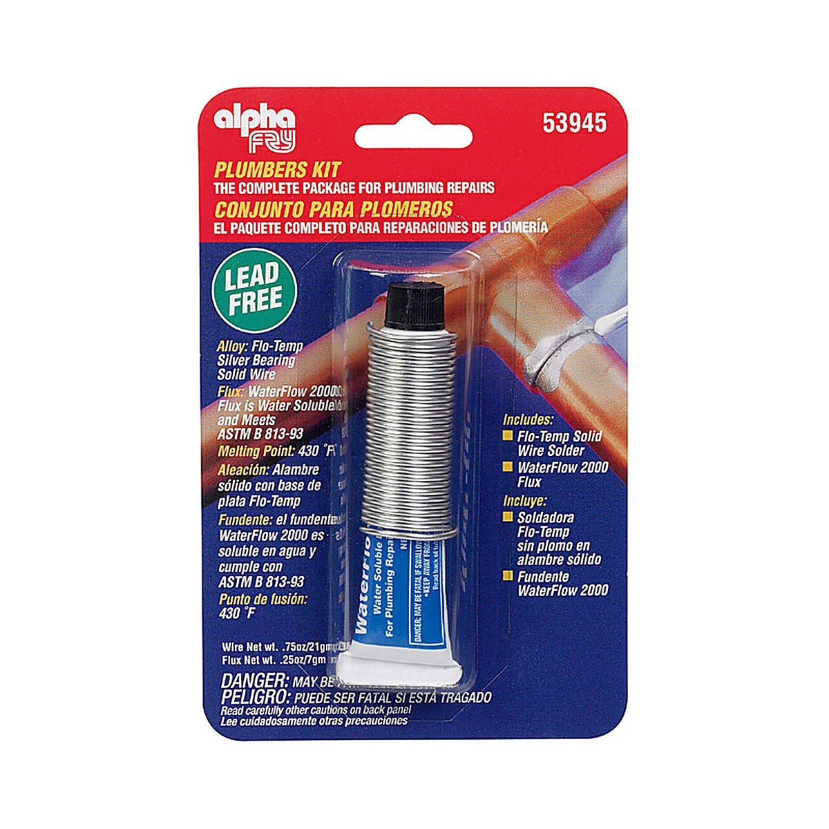 Alpha Fry - 53945 - 0.75 oz Lead-Free Plumbers Kit 0.062 in. D Silver-Bearing Alloy 1 pc
