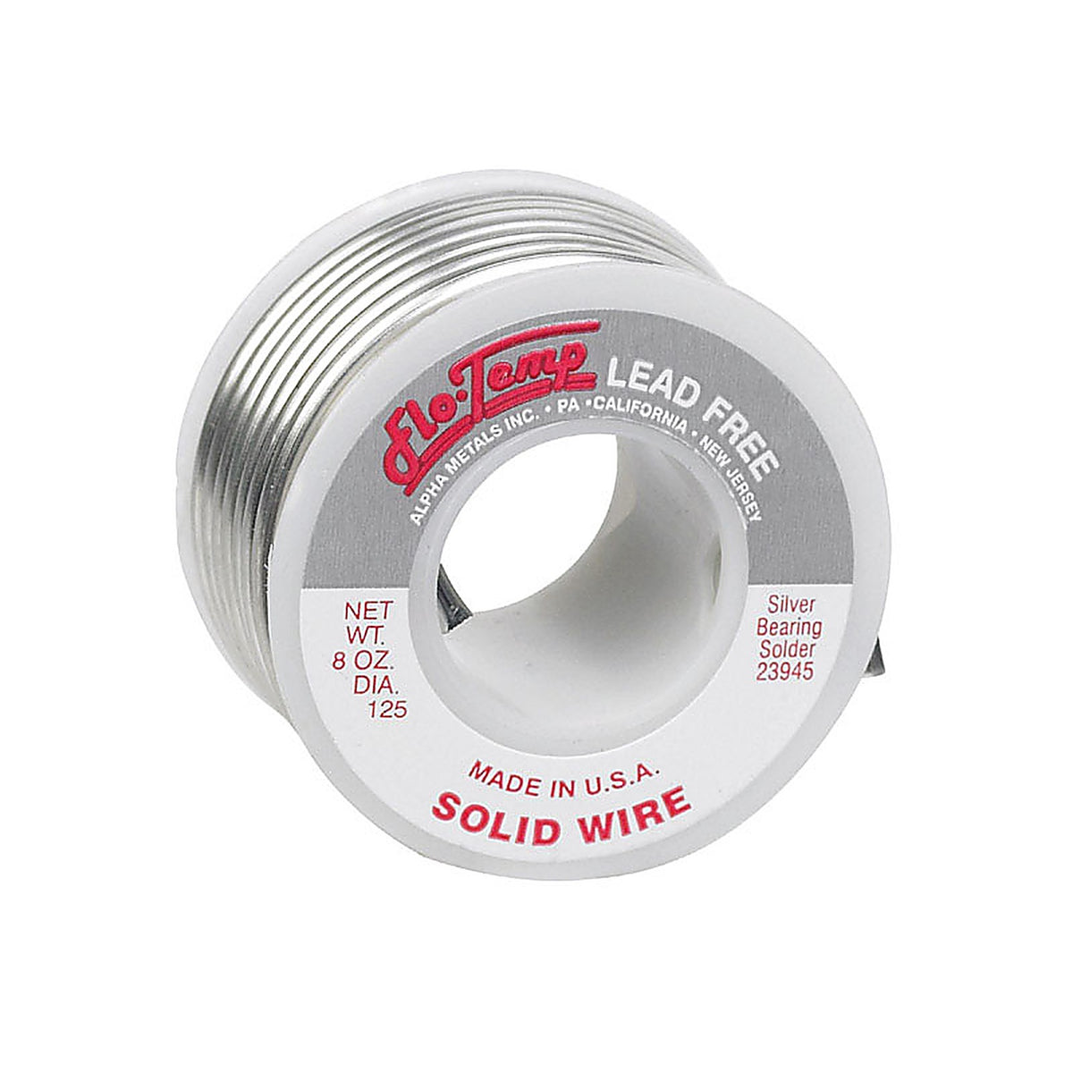 Alpha Fry - 23945 - 8 oz Lead-Free Solid Wire Solder 0.125 in. D Silver-Bearing Alloy 1 pc