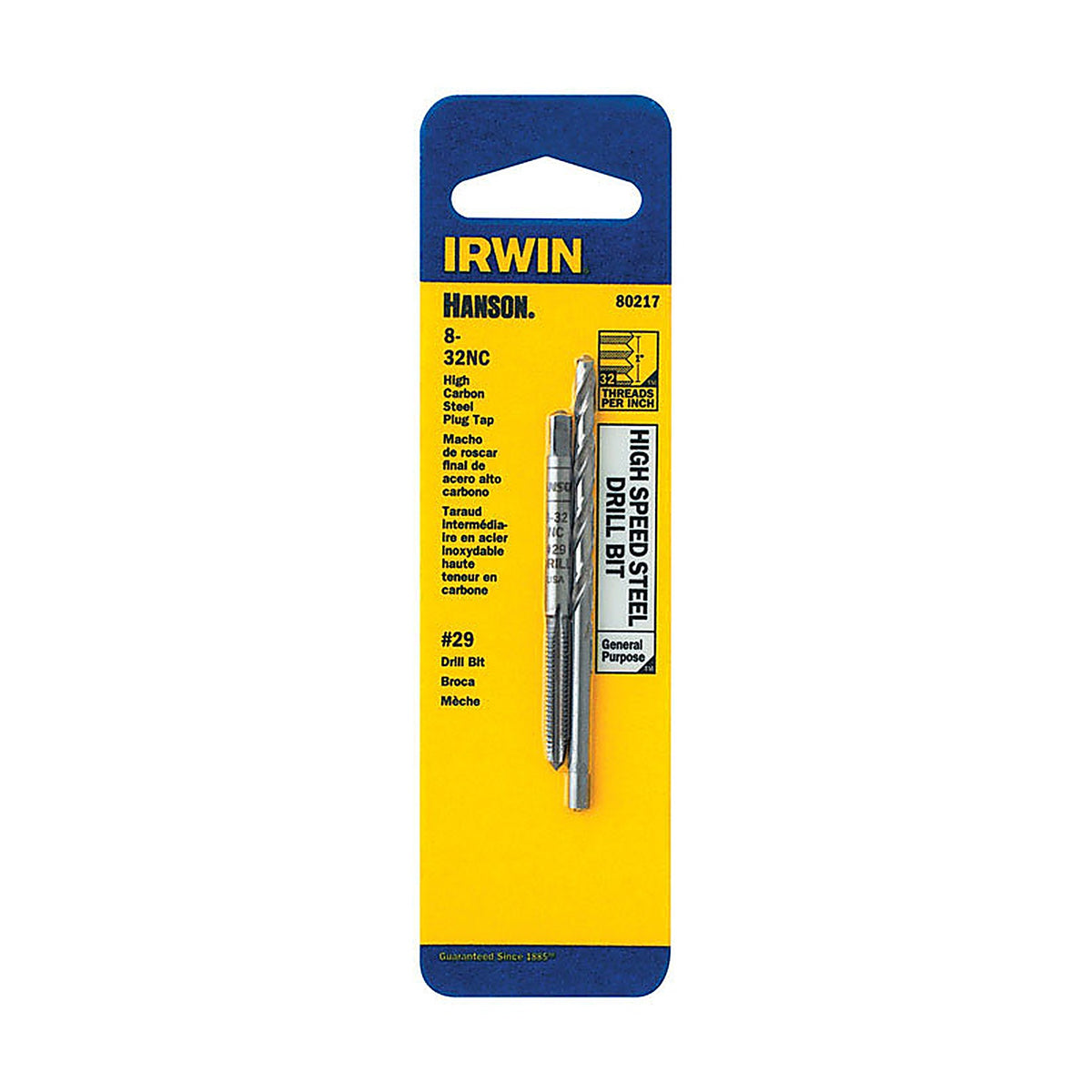 Irwin - 80217 - Hanson Steel Tap and Drill Combo Set #29 8-32 NC 2/pc.