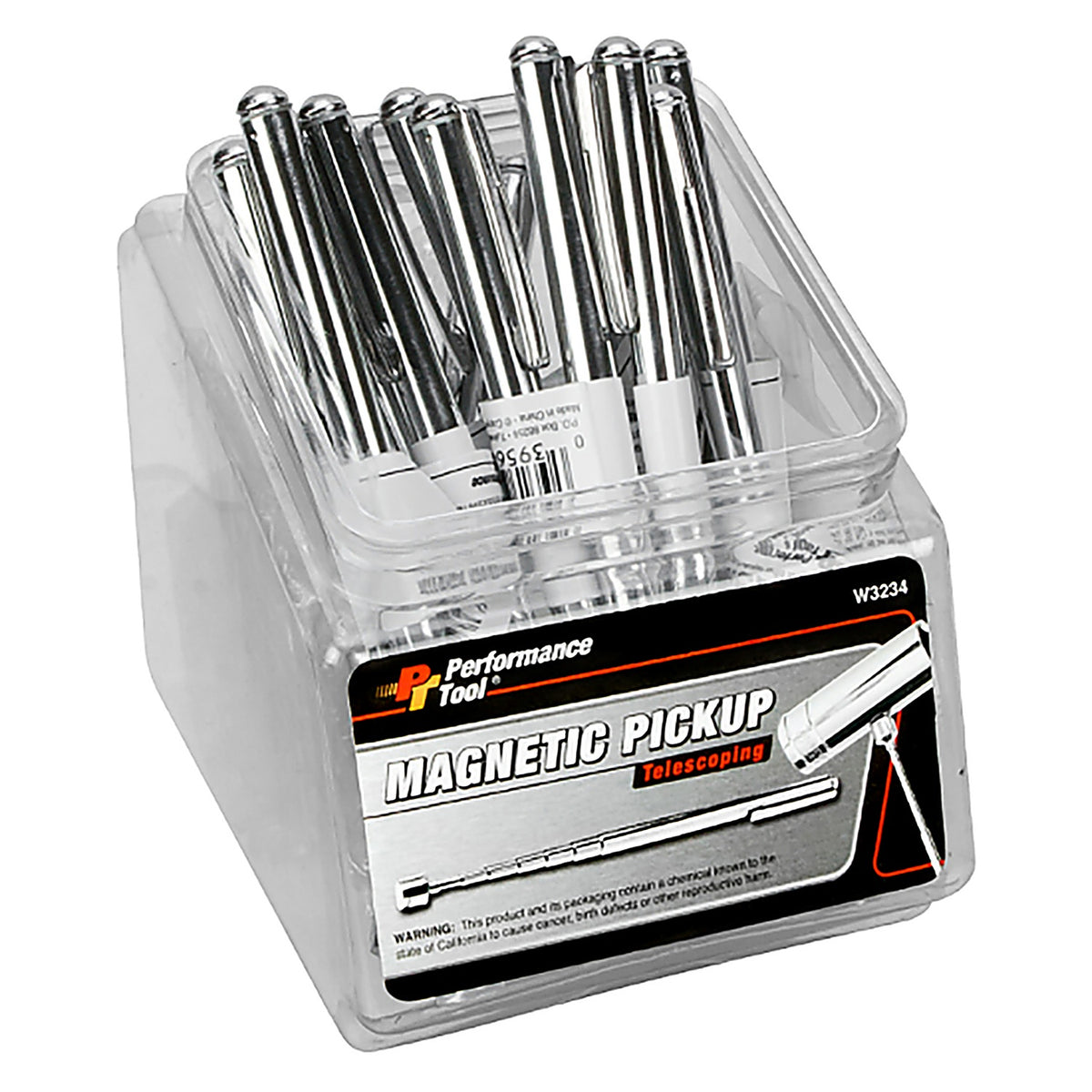 Performance Tool - W3234 - 18-1/2 in. L X 0.60 in. W Silver Magnetic Pick-Up Tool 3 lb. pull 12 pc