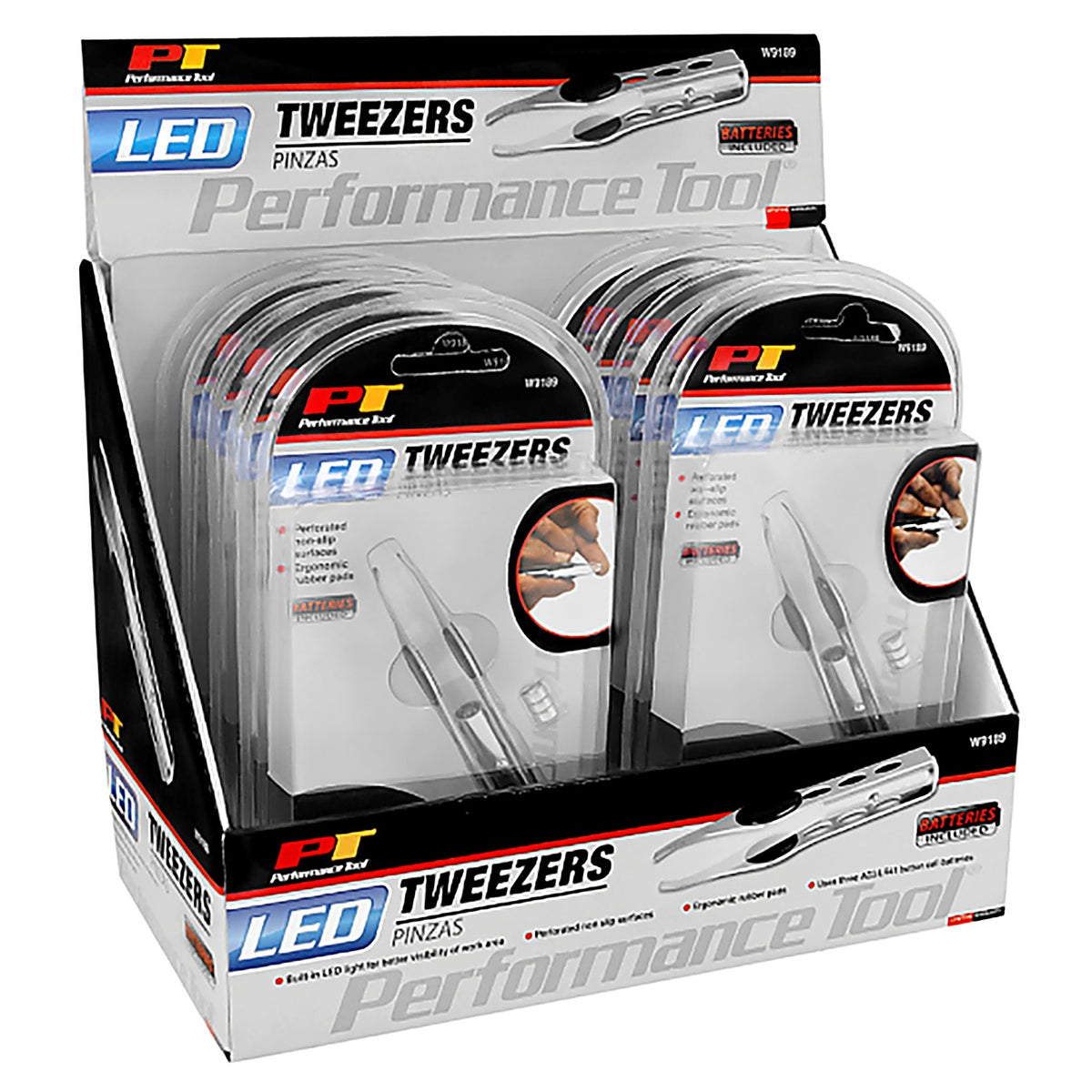 Performance Tool - W9189 - 8.2 in. X 8.2 in. L Steel Lighted Tweezers 1 pk