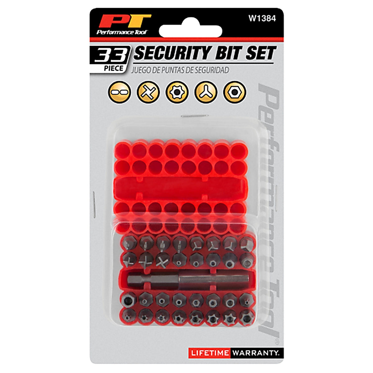 Performance Tool - W1384 - Assorted 1 in. L Security Bit Set Multi-Material 33 pc
