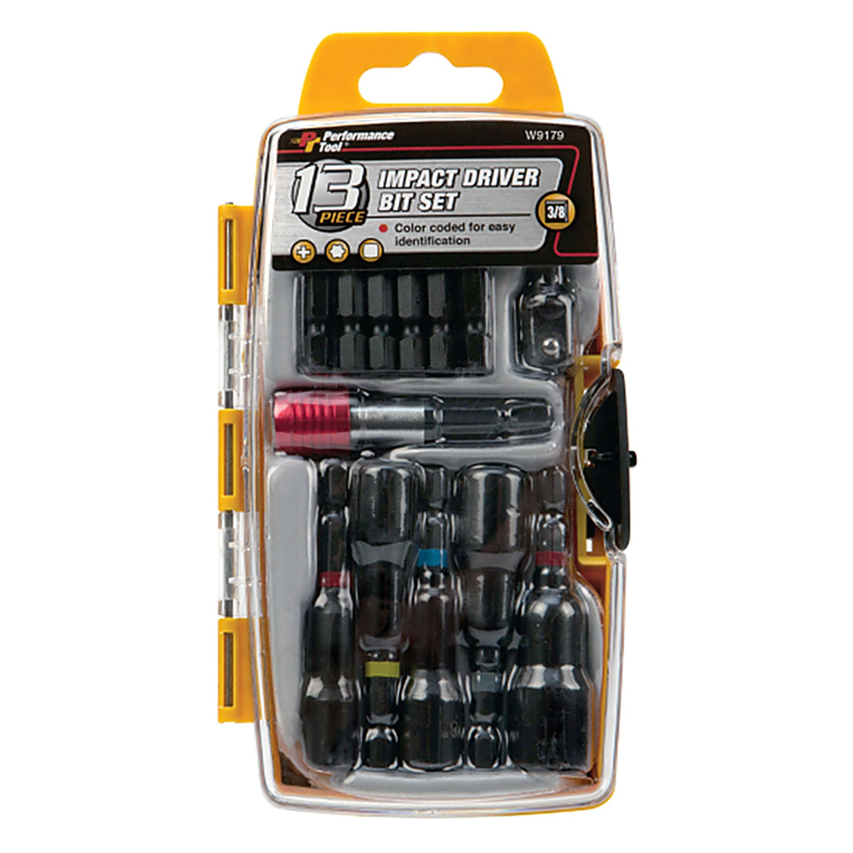 Performance Tool - W9179 - Assorted 2 in. L Impact Driver Bit Set S2 Tool Steel 13 pc