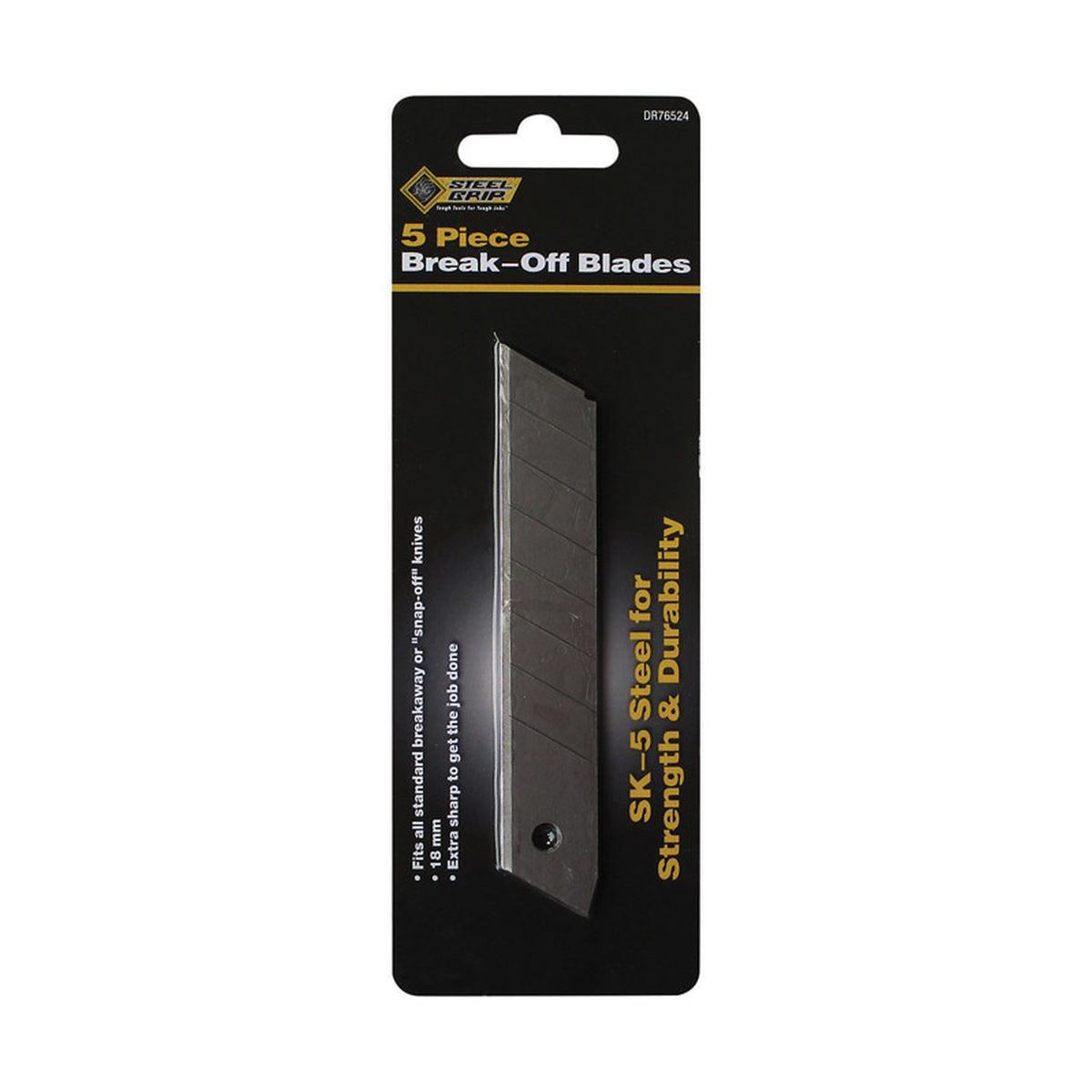 Steel Grip - DR76524 - 18 mm Steel Straight Edged Replacement Snap Blades - 5/Pack