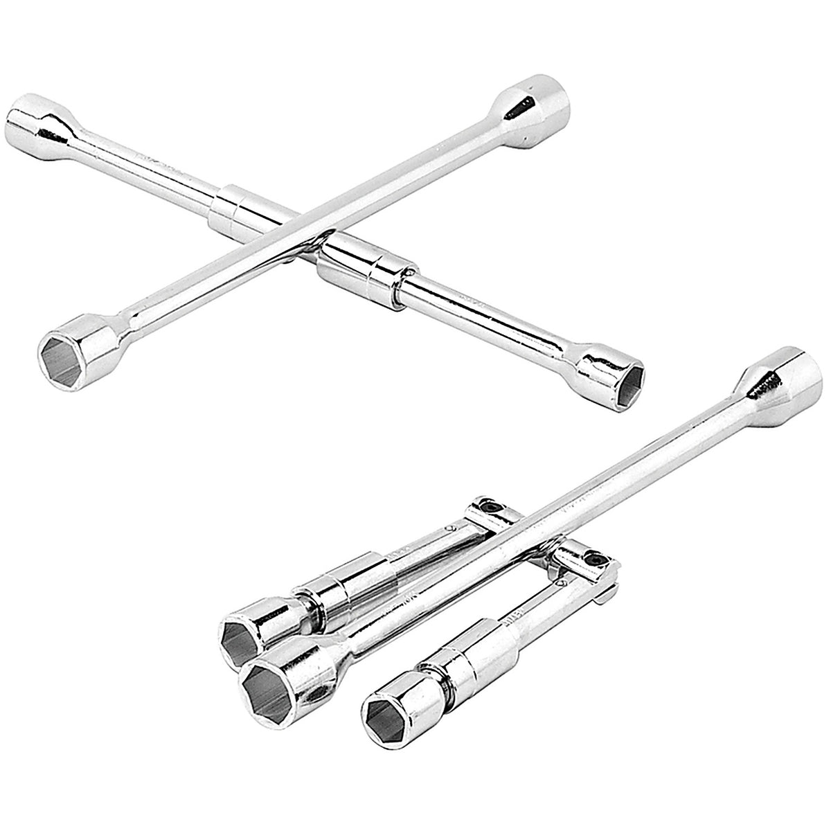 Performance Tool - W7 - 6 Point Metric and SAE 4-Way Folding Lug Wrench 7 in. L 1 pc