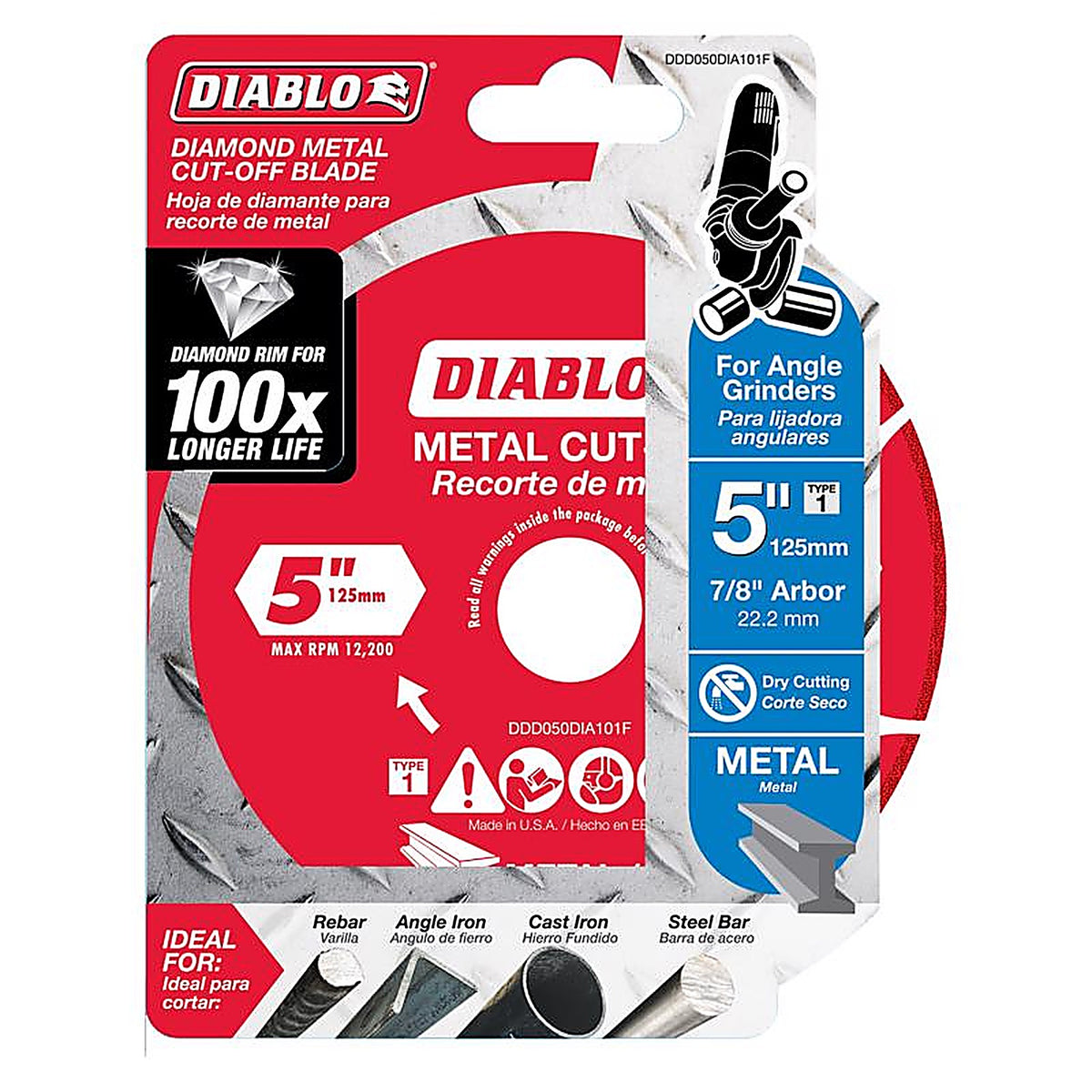 Diablo - DDD050DIA101F - 5 in. D X 7/8 in. S Diamond Metal Cut-Off Wheel