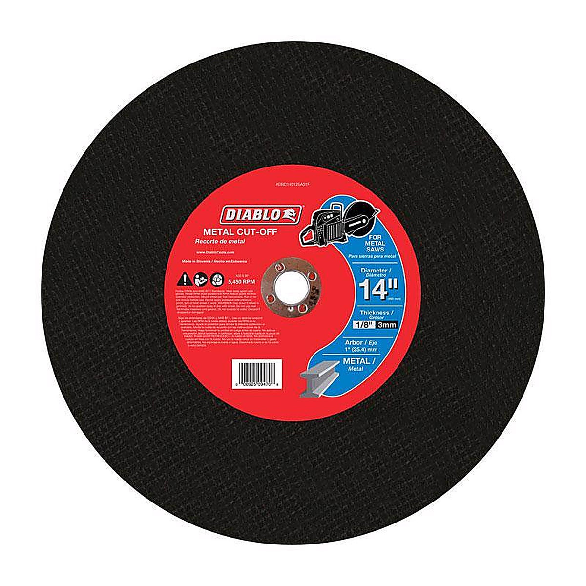 Diablo - DBD140125A01F - 14 in. D X 1 in. S Aluminum Oxide High Speed Metal Cut-Off Disc 1 pk