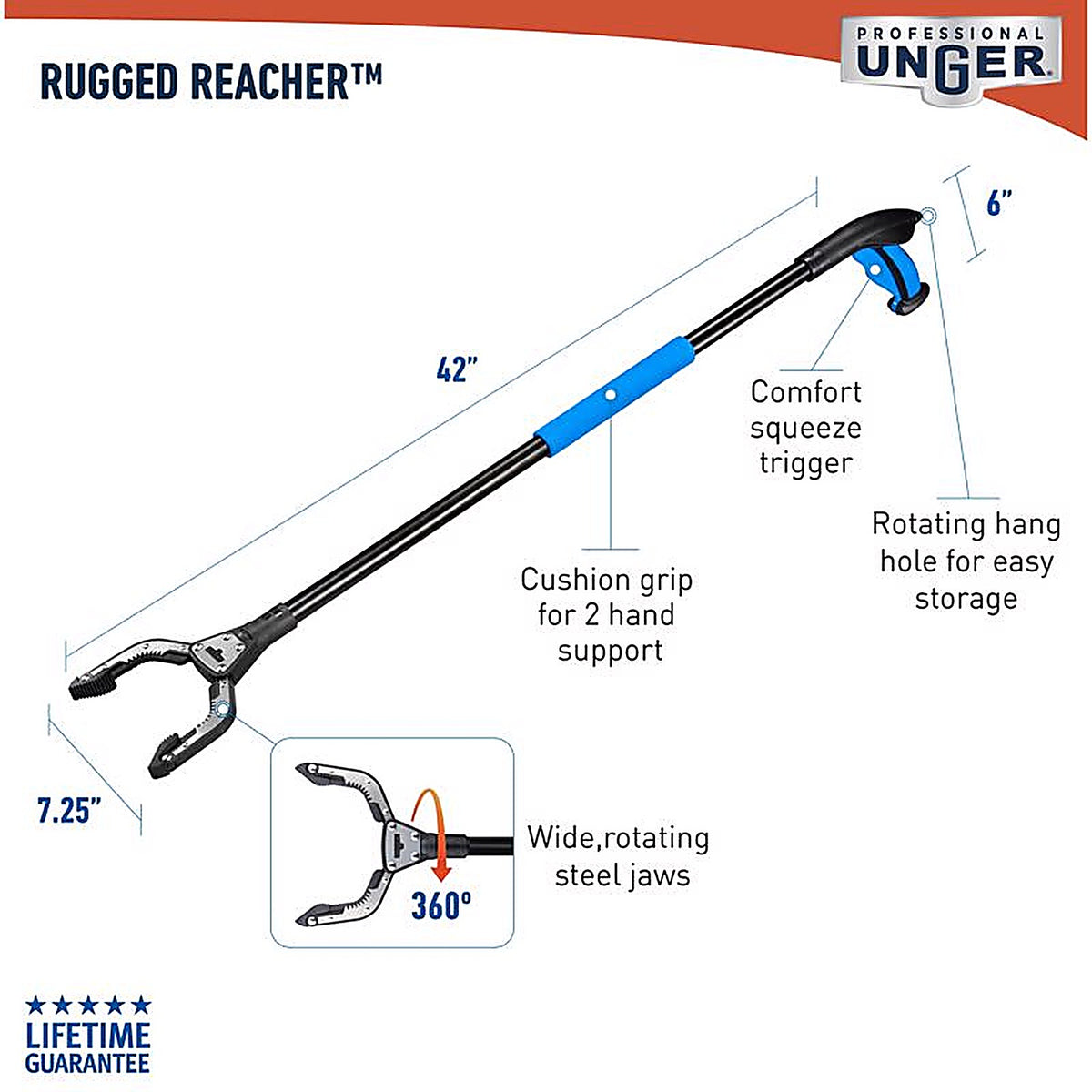 Unger - 971340 - 42 in. Reacher Grabber Tool