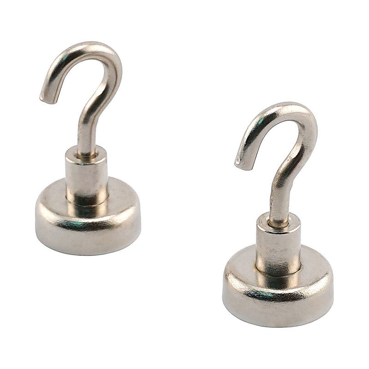 Master Magnetics - 7632 - 1.4 in. Neodymium Magnetic Hook 28 lb. pull 42 MGOe Silver 2/pc.