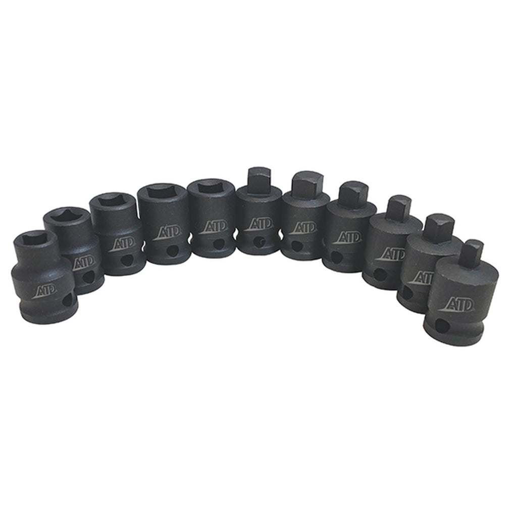ATD - 2811 - 11 Pc. 3/8 in Dr. 4 Point SAE Pipe Plug Impact Socket Set