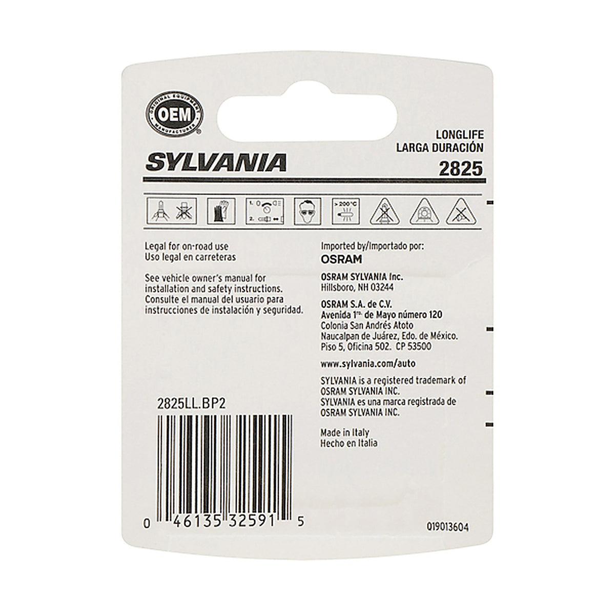 Sylvania - 2825LLBP2 - 2825 Long Life Mini Bulb, 2 Pack