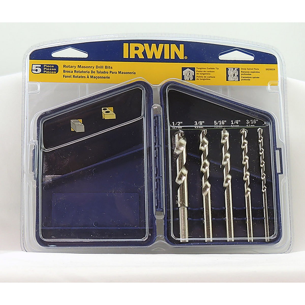 Irwin - 5026024 - High Speed Steel Masonry Drill Bit Set Straight Shank 5 pc