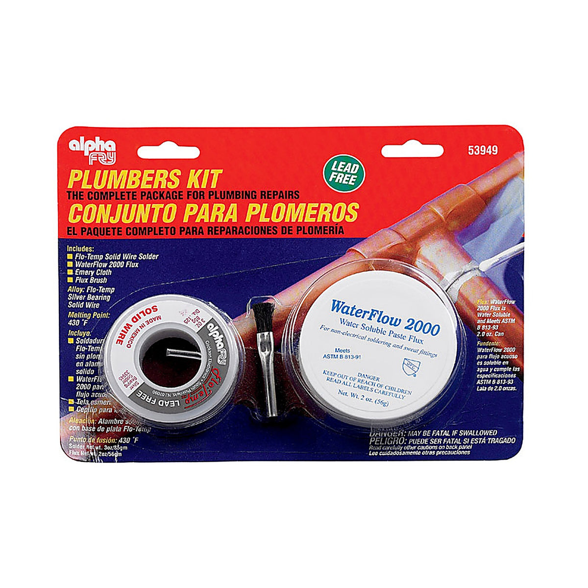 Alpha Fry - 53949 - 6 oz Lead-Free Plumbers Kit 0.12 in. D Silver-Bearing Alloy 1 pc