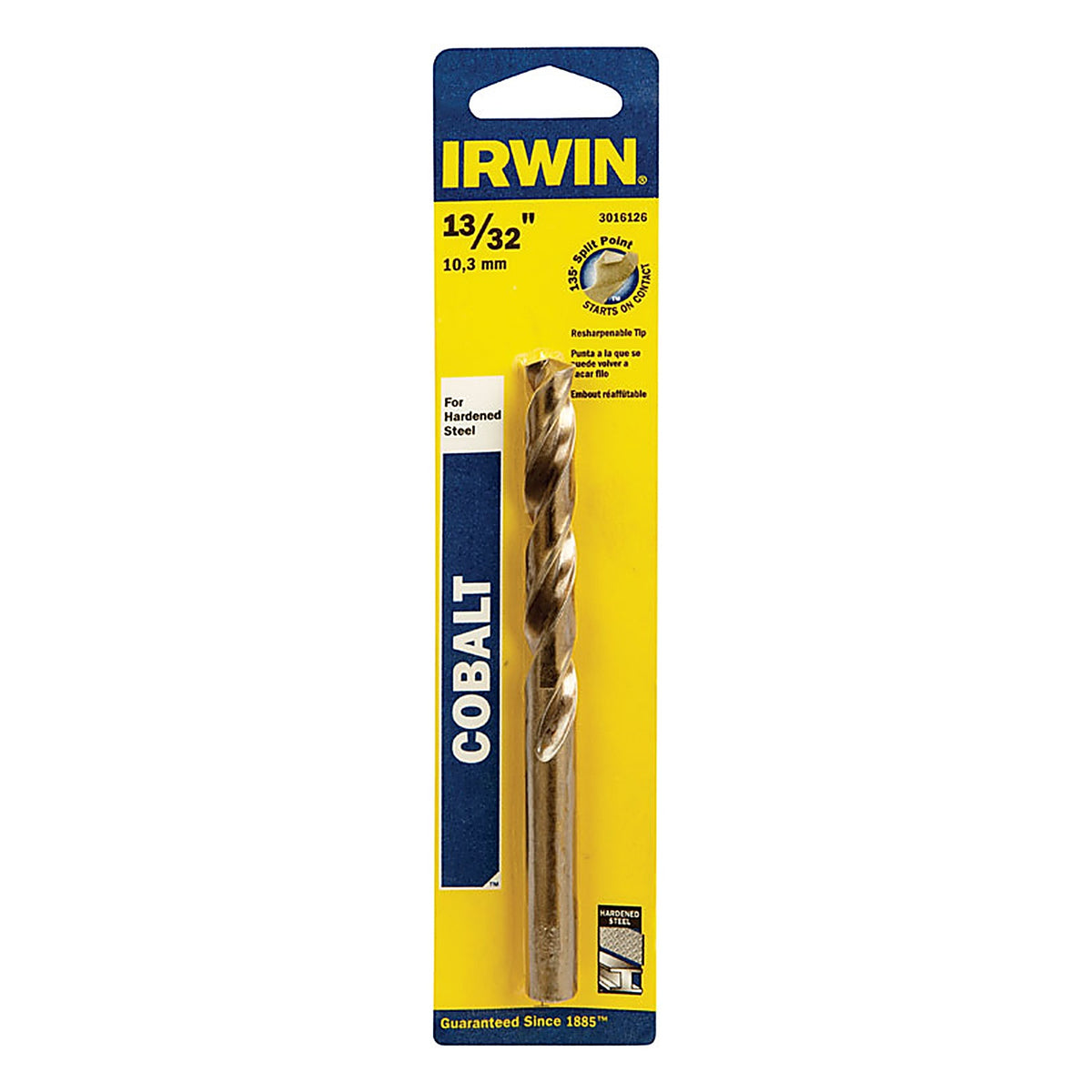 Irwin - 3016126 - 13/32 in. x 5-1/4 in. L Cobalt Steel Drill Bit 1/pc.
