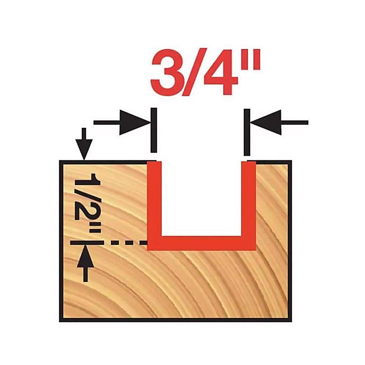 Diablo - DR16104 - 3/4 in. D X 2 in. L Carbide Mortising Router Bit